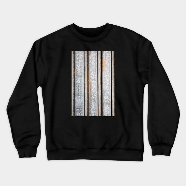 Grunge Grey Rusty Metal Fence Crewneck Sweatshirt by textural